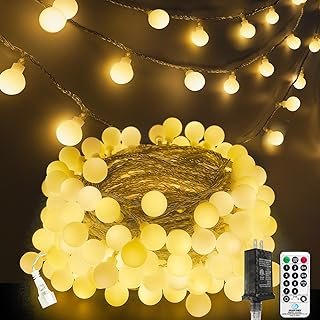 200LED Connectable Globe String Lights Indoor Outdoor for Bedroom, 66ft ...