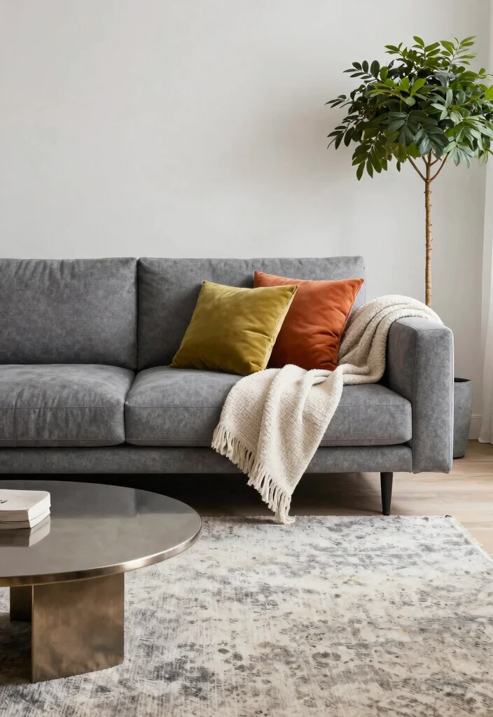 25 CB2 Living Room Ideas Worth Stealing Right Now - 1. The Sleek Gray Sofa 1