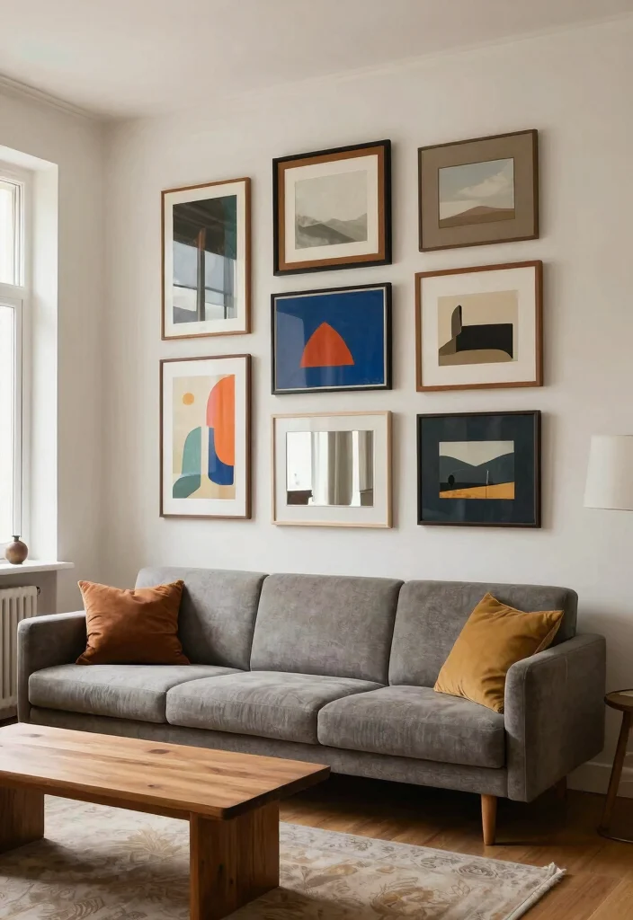 25 CB2 Living Room Ideas Worth Stealing Right Now - 2. Curated Gallery Wall 1