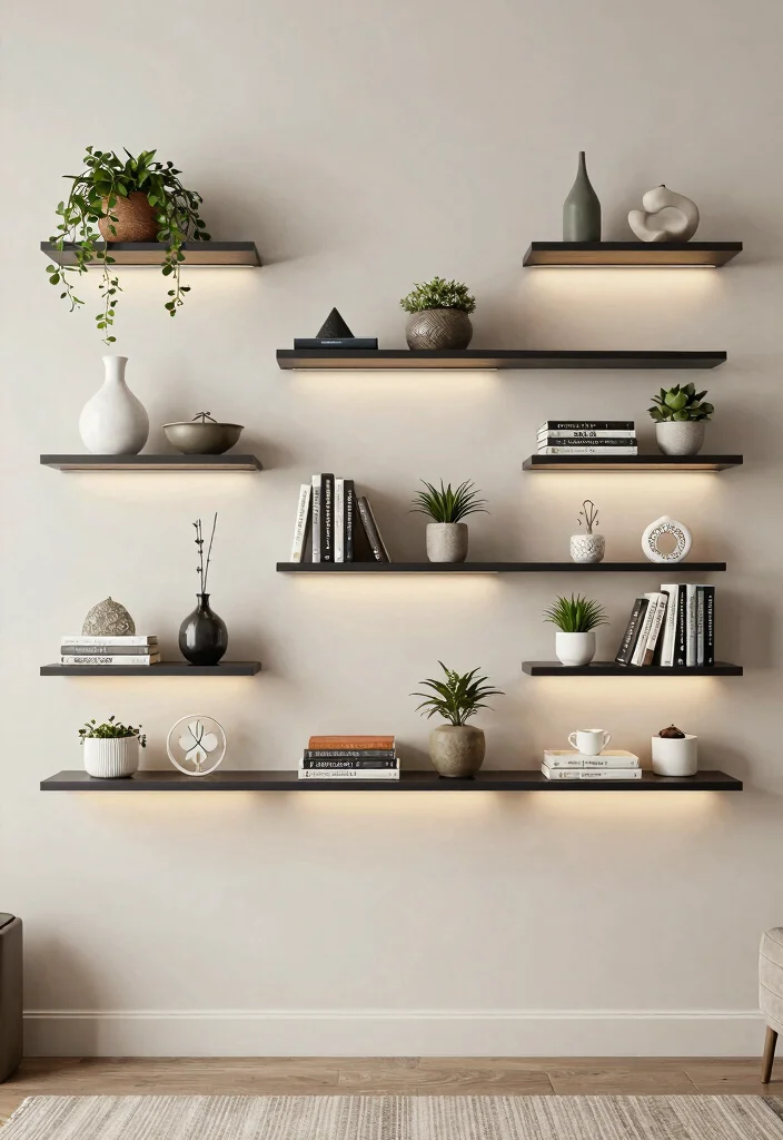 25 CB2 Living Room Ideas Worth Stealing Right Now - 24. Innovative Wall Shelves 1