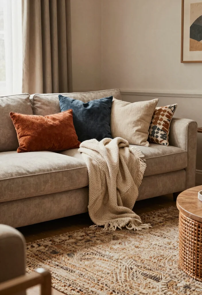 25 Comfortable Lounge Ideas to Create Your Dream Space - 11. Layered Textiles 1