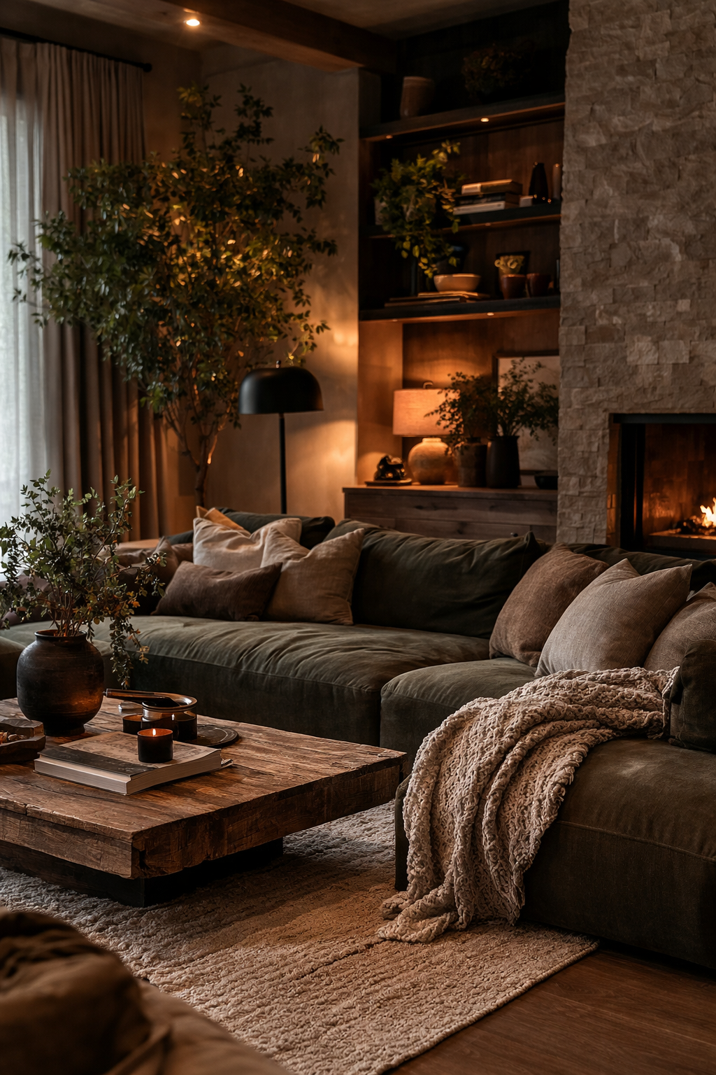 25 Comfortable Lounge Ideas to Create Your Dream Space - 4. Cozy Fireplace Corner 1