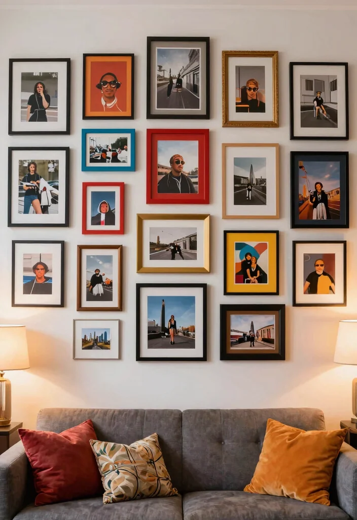 25 Comfortable Lounge Ideas to Create Your Dream Space - 8. Personal Gallery Wall 1