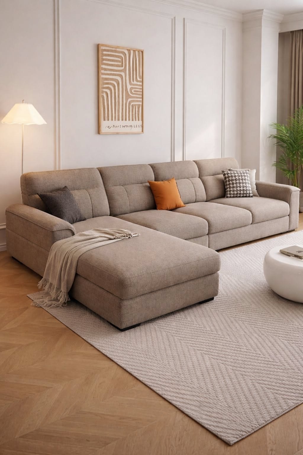 25 Contemporary Brown Sectional Sofa Ideas to Copy - 12. Timeless Sophistication 1