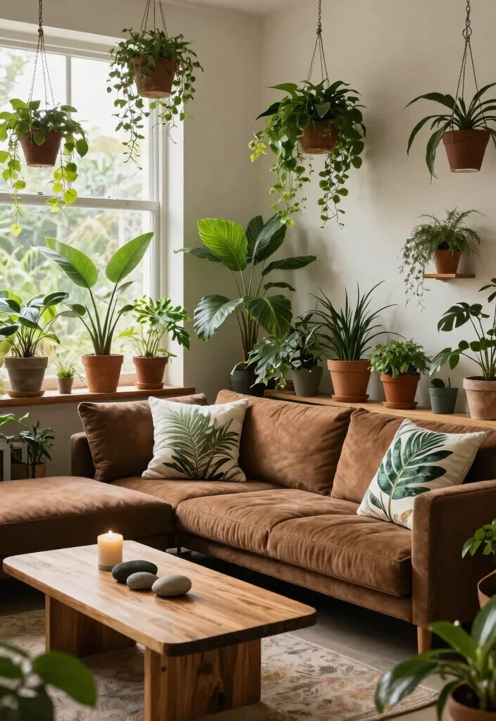 25 Contemporary Brown Sectional Sofa Ideas to Copy - 15. Urban Jungle 1