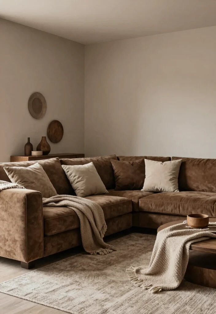 25 Contemporary Brown Sectional Sofa Ideas to Copy - 20. Bold Monochrome 1