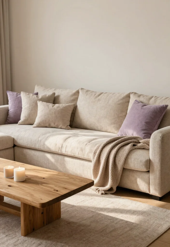 25 Floor Sectional Sofa Ideas for a Low - 1. Soft Textured Minimalism 1