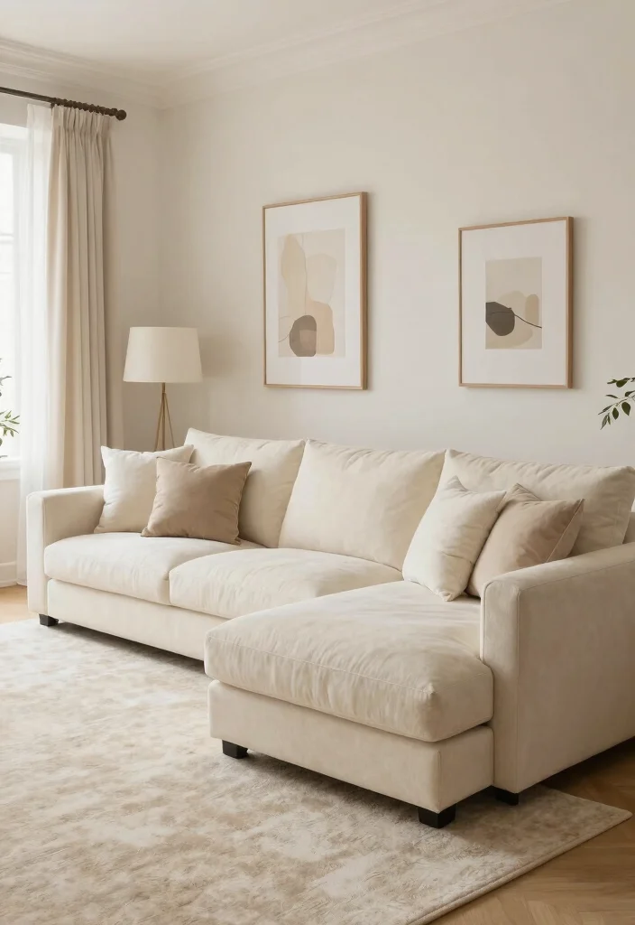 25 Floor Sectional Sofa Ideas for a Low - 16. Monochromatic Elegance 1