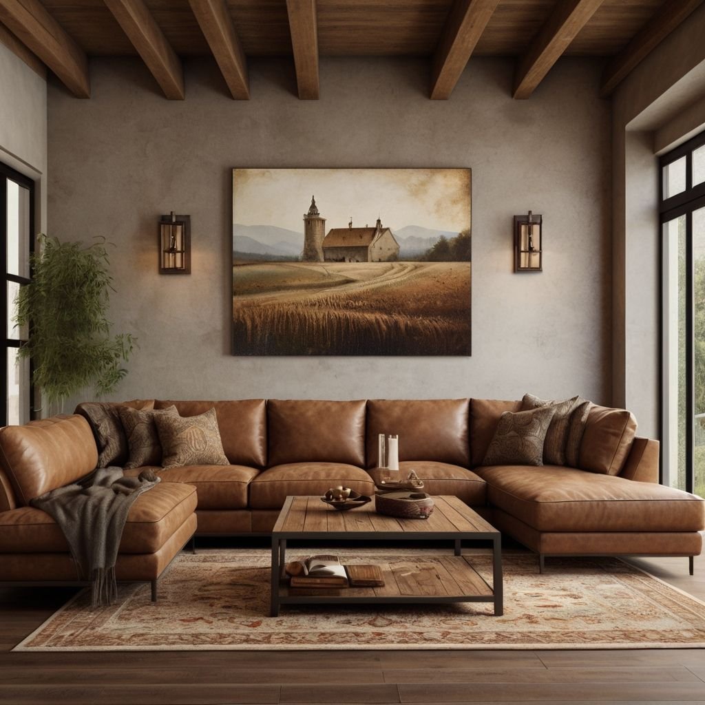 25 Floor Sectional Sofa Ideas for a Low - 23. Vintage Leather Comfort 1