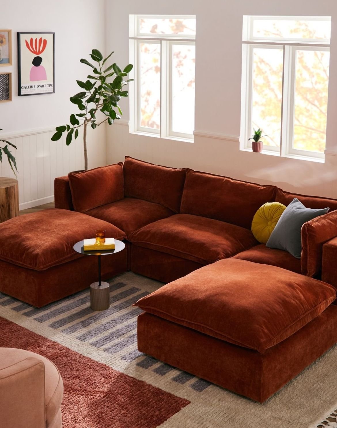 25 Floor Sectional Sofa Ideas for a Low - 6. Bright and Bold Colors 1