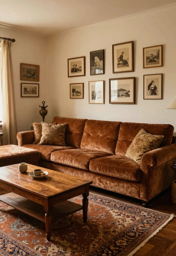 25 Floor Sectional Sofa Ideas for a Low - 9. Vintage-Inspired Sectionals 1