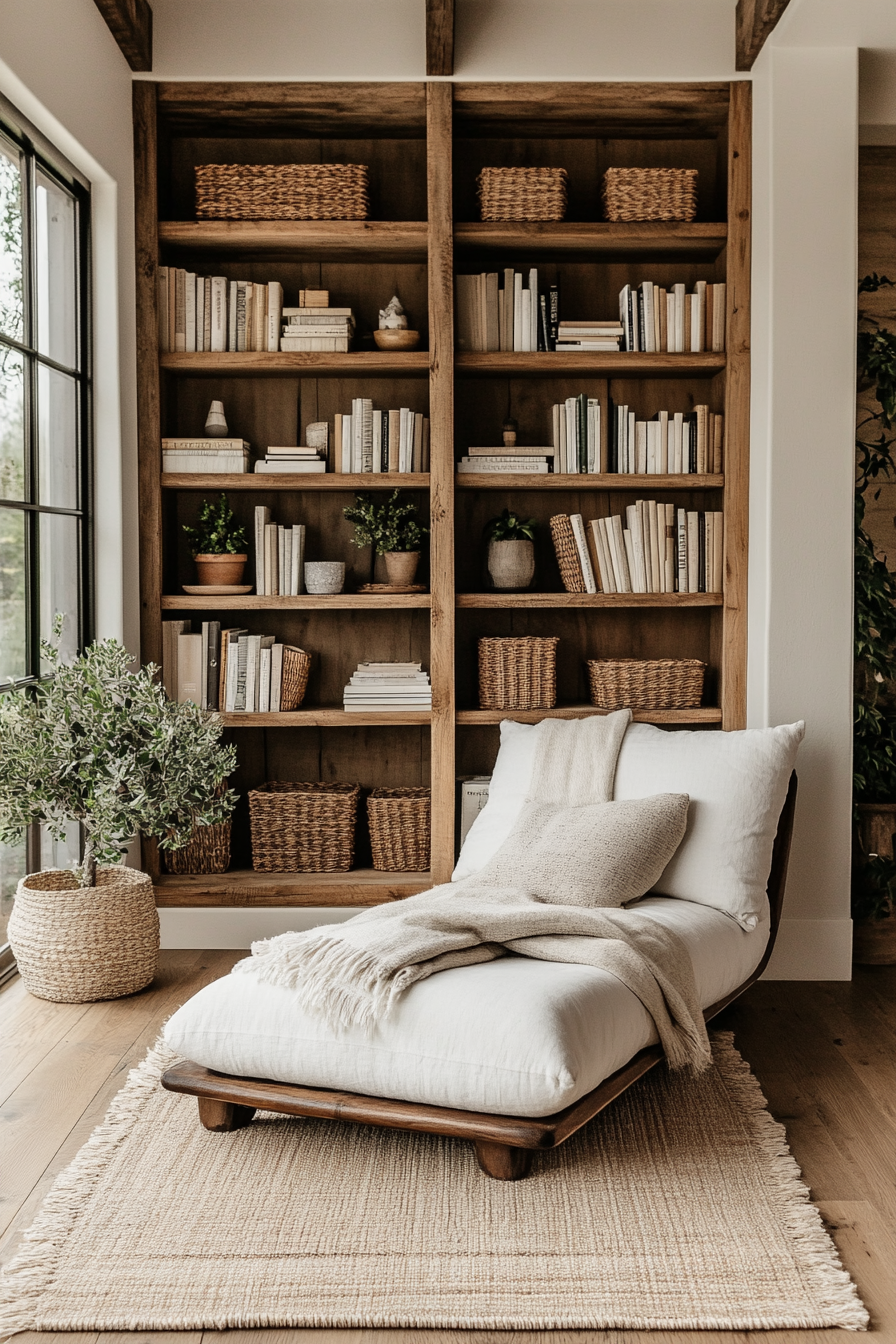 25 IKEA Living Room Bookshelf Ideas That Look Expensive - 3. Cozy Corner Nook 1