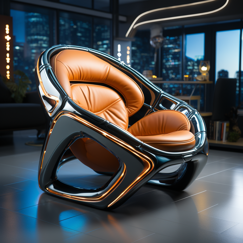 25 Leather Armchair Ideas to Elevate Your Living Room - 13. Futuristic Flair 1