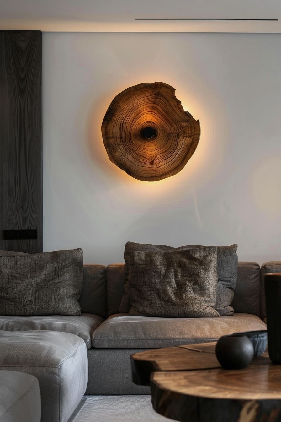 25 Living Room Wall Lamp Ideas for Warm - 10. Rustic Wall Lamps with Shades 1