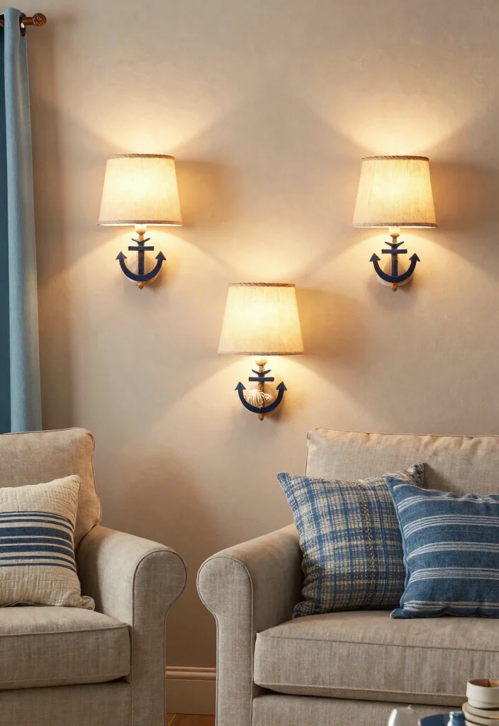 25 Living Room Wall Lamp Ideas for Warm - 13. Nautical-Style Wall Lamps 1