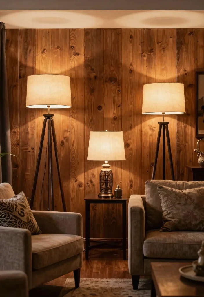 25 Living Room Wall Lamp Ideas for Warm - 25. Vintage Tripod Wall Lamps 1