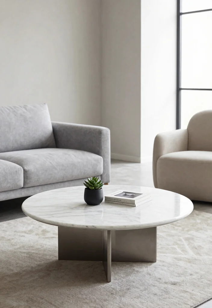 25 Marble Coffee Table Concepts for an Elevated Living Room - 1. Minimalist Marble Coffee Table 1
