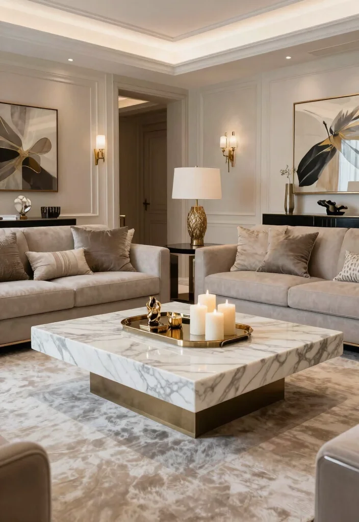 25 Marble Coffee Table Concepts for an Elevated Living Room - 15. Large Marble Coffee Tables 1