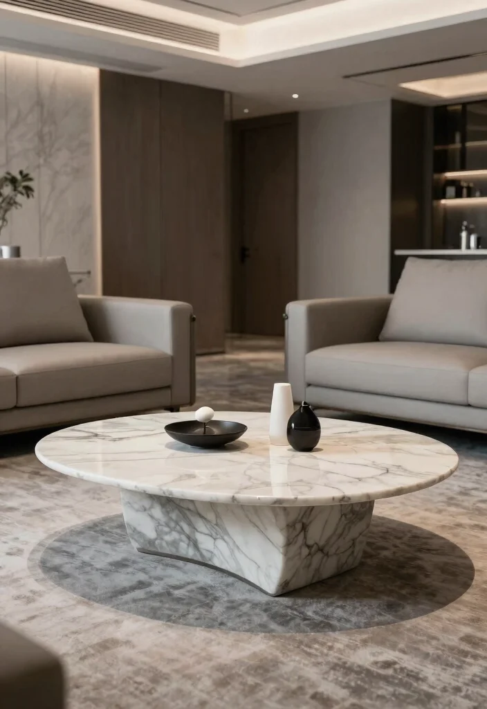 25 Marble Coffee Table Concepts for an Elevated Living Room - 19. Artistic Marble Coffee Table Designs 1