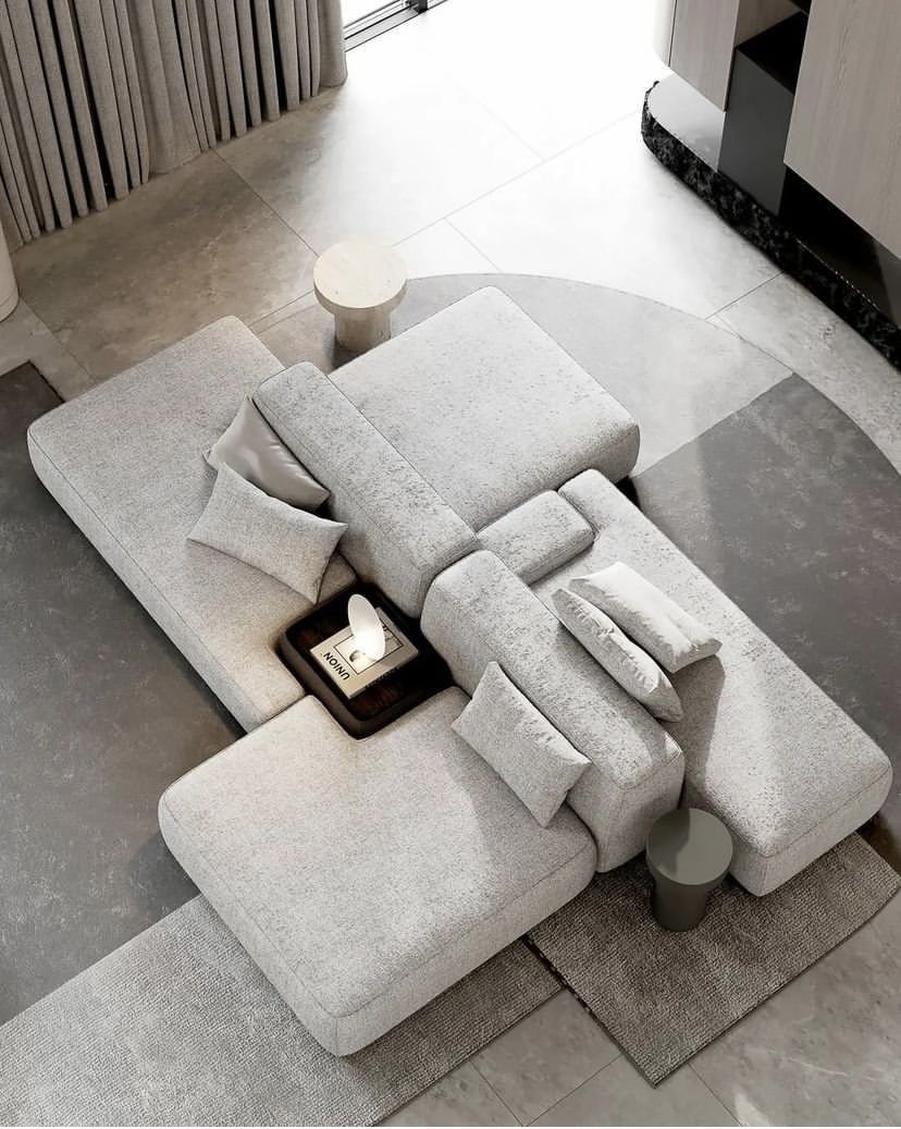 25 Modular Couch Ideas That Adapt to Your Living Room - 2. Modular Sofa with Ottoman 1