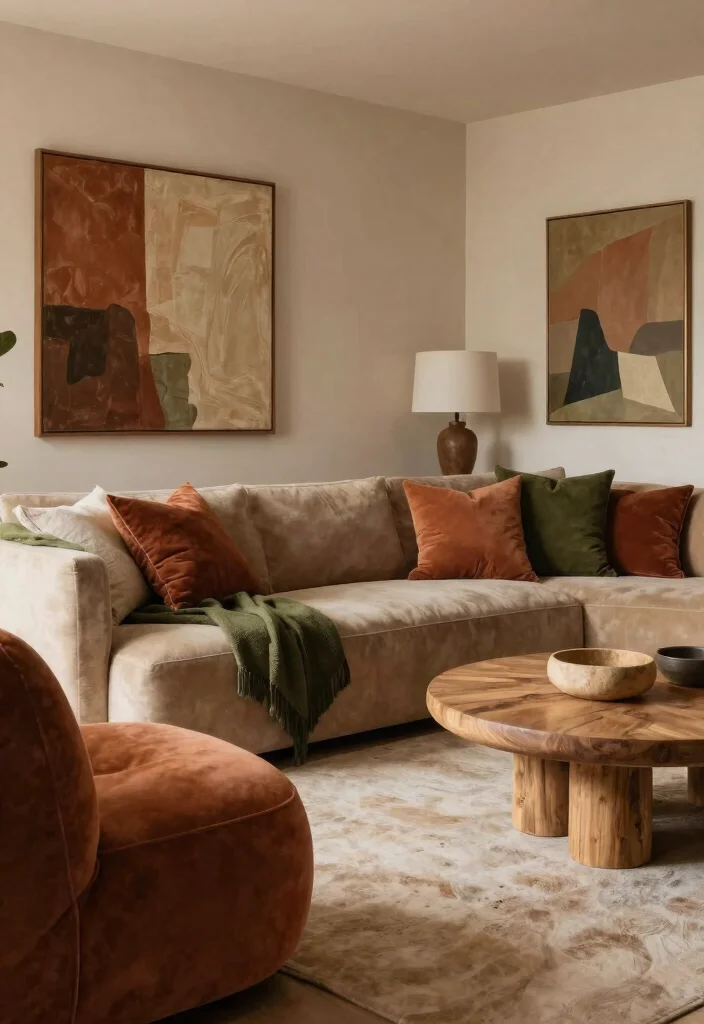 25 Perigold Living Room Ideas for a High-End Home Look - 25. Warm Earthy Tones 1