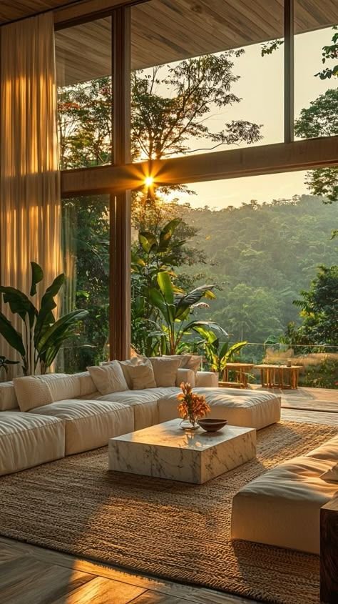 25 Perigold Living Room Ideas for a High-End Home Look - 7. Lush Greenery 1
