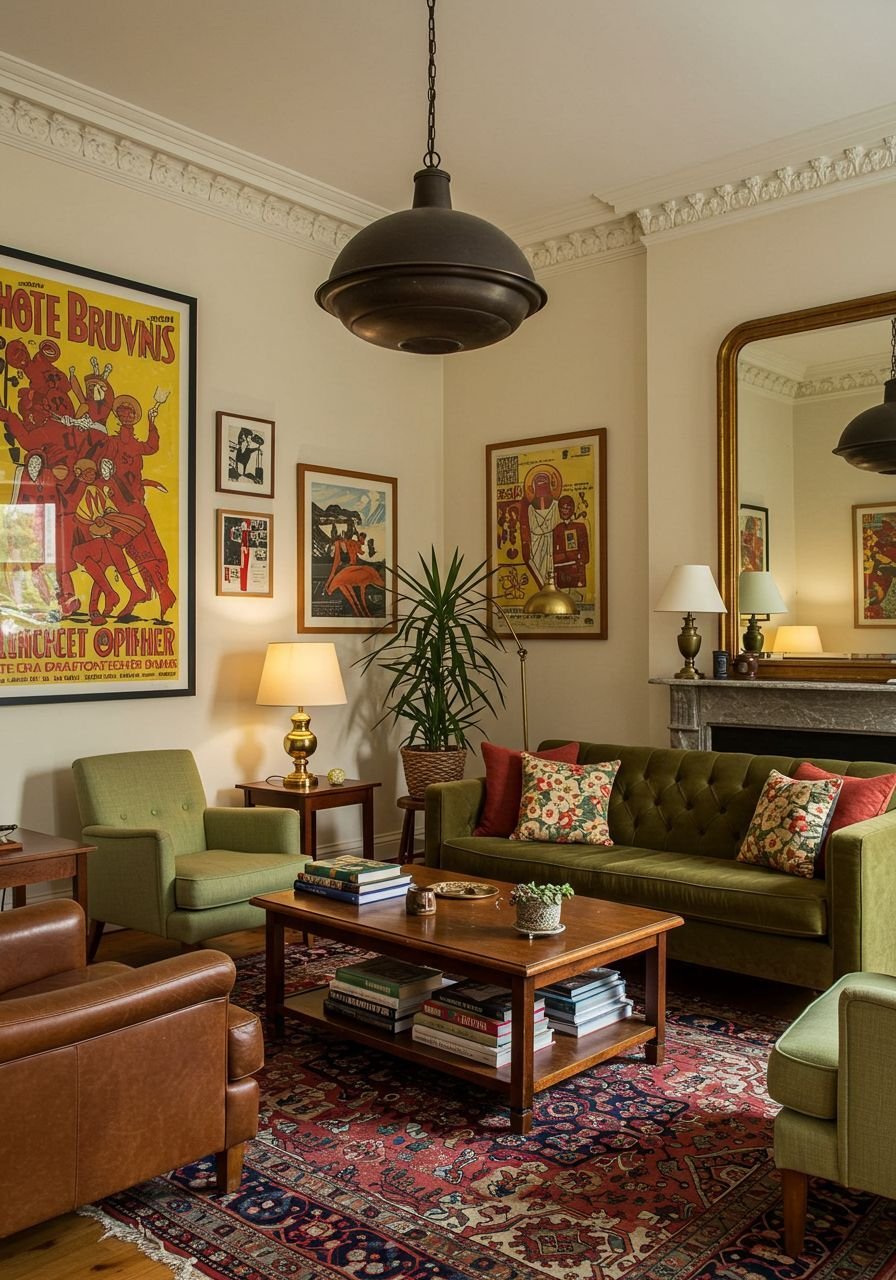 25 Retro Mid-Century Sofa Ideas for a Stylish Throwback Look - 10. Eclectic Mix: Play with Styles 1