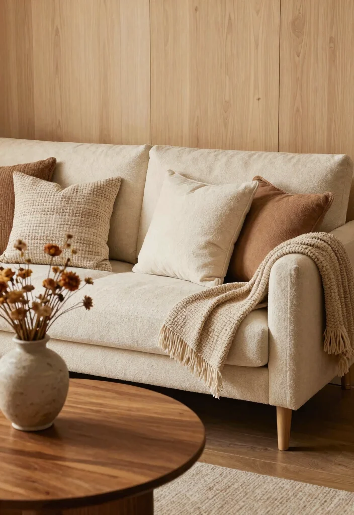 25 Retro Mid-Century Sofa Ideas for a Stylish Throwback Look - 5. Textured Fabrics: Feel the Difference 1