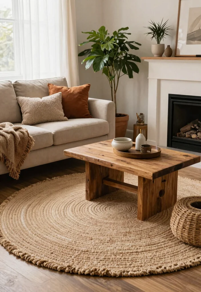 25 Round Rug Ideas That Instantly Refresh Your Living Room - 1. Cozy Textured Wool Rugs 1