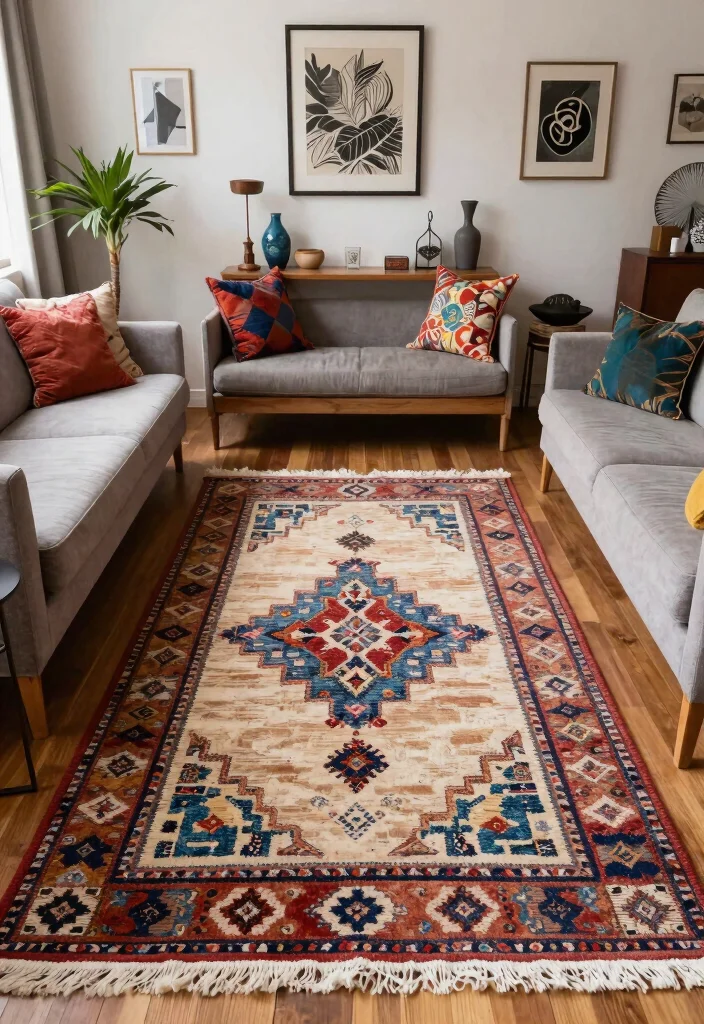 25 Round Rug Ideas That Instantly Refresh Your Living Room - 17. Handmade Artisan Rugs 1