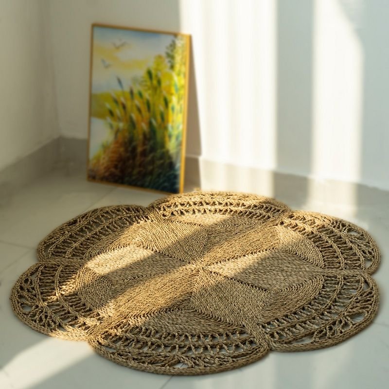 25 Round Rug Ideas That Instantly Refresh Your Living Room - 25. Refined Bamboo Rugs 1