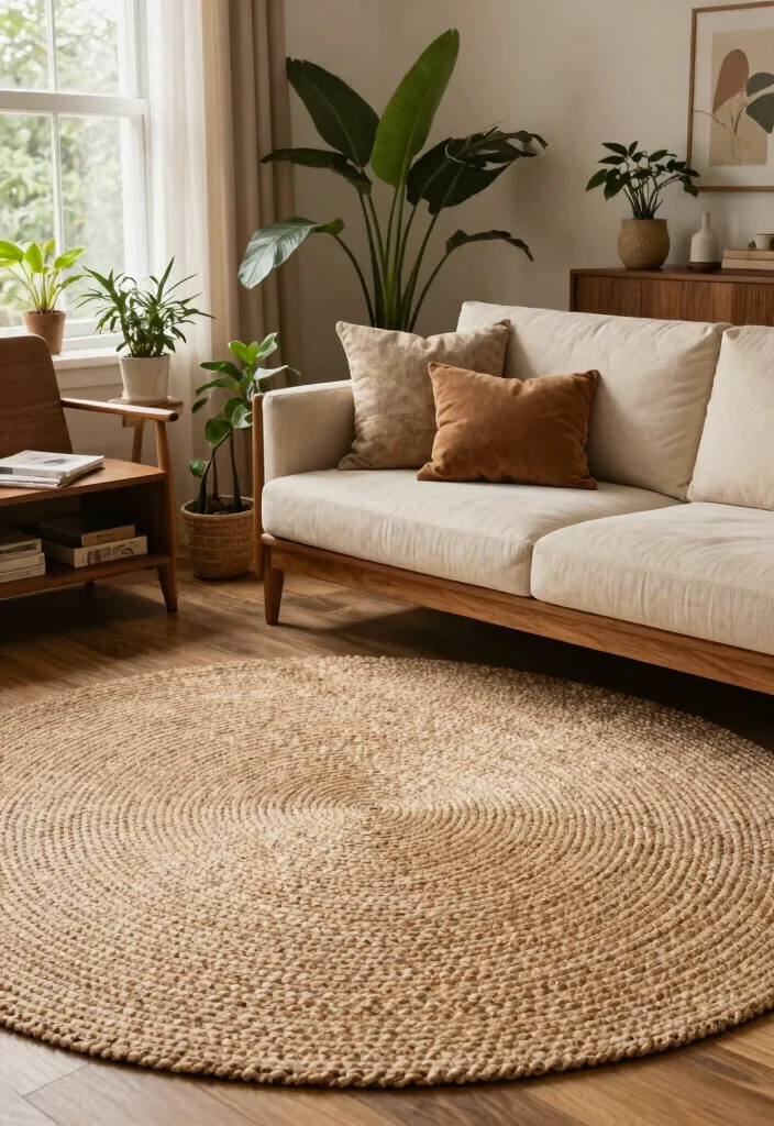 25 Round Rug Ideas That Instantly Refresh Your Living Room - 4. Eco-Friendly Sisal Rugs 1