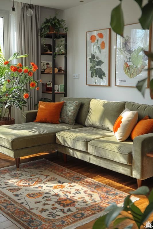 26 Big Cozy Couch Ideas for the Coziest Living Room - 16. Bold Patterns 1