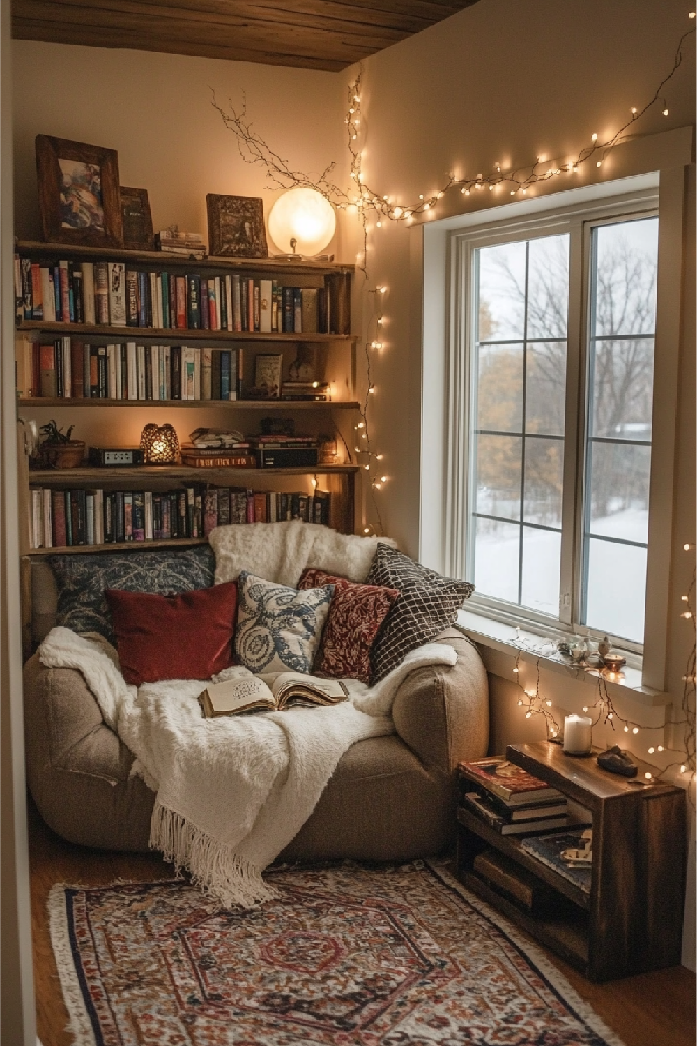 26 Big Cozy Couch Ideas for the Coziest Living Room - 22. Cozy Reading Nook 1