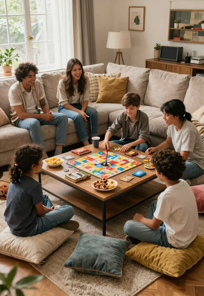 26 Big Cozy Couch Ideas for the Coziest Living Room - 23. Family Game Area 1