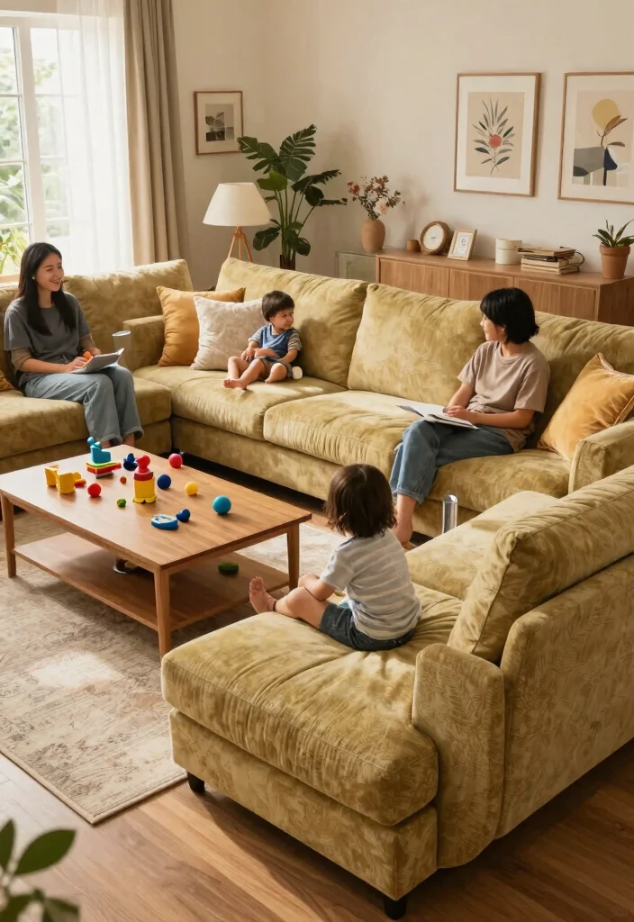 26 Big Cozy Couch Ideas for the Coziest Living Room - 8. Family-friendly Options 1
