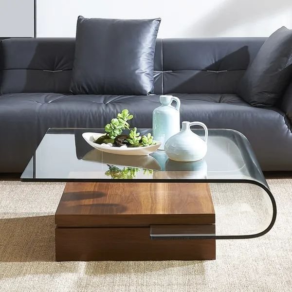 26 Glass Coffee Table Ideas That Open Up Your Living Room - 23. Sliding Glass Coffee Tables 1