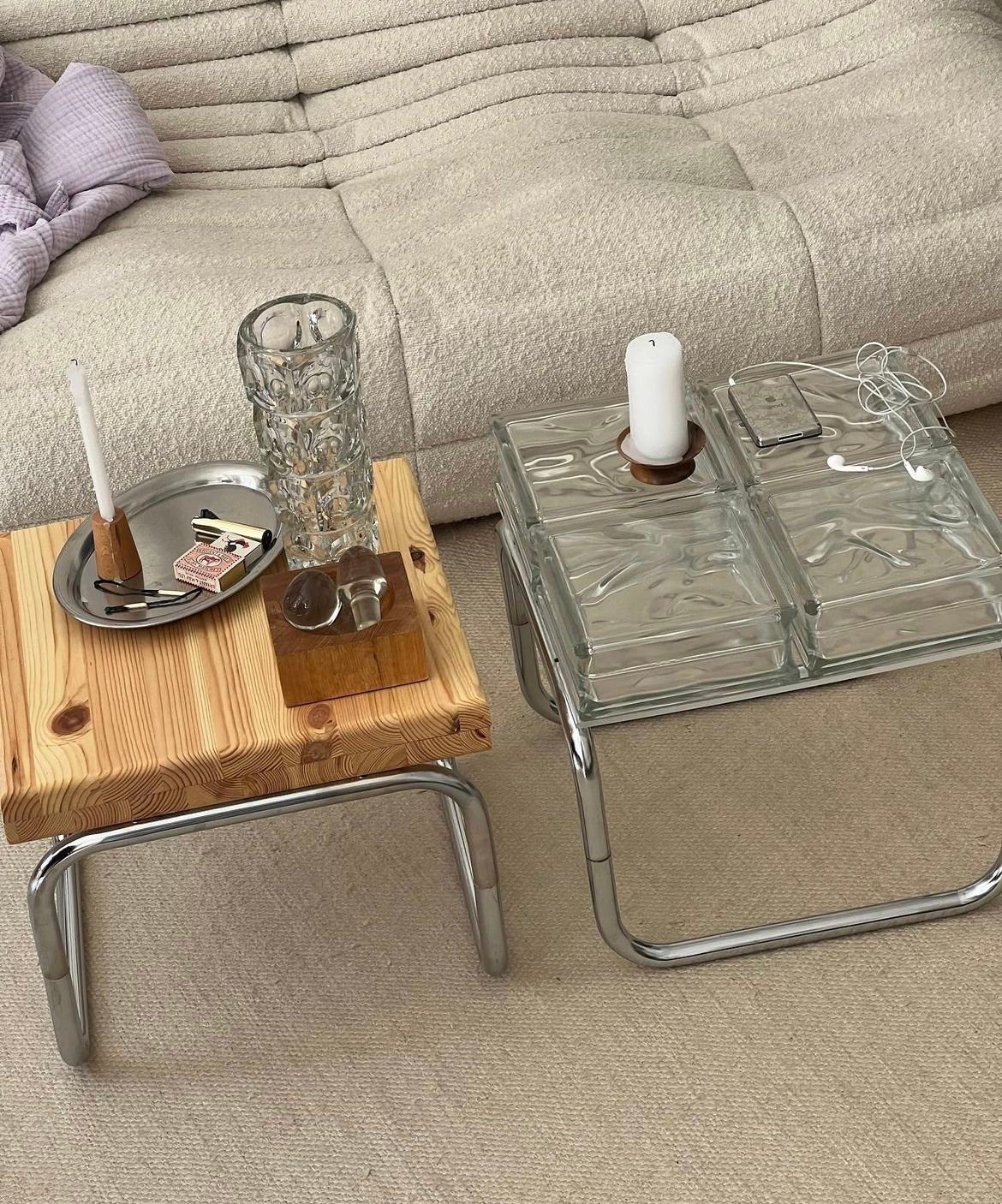 26 Glass Coffee Table Ideas That Open Up Your Living Room - 5. Industrial Style Glass Tables 1