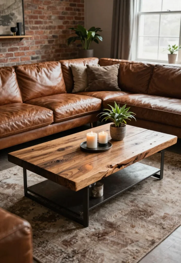 26 Large Coffee Tables That Make a Statement - 1. Rustic Reclaimed Wood Table 1