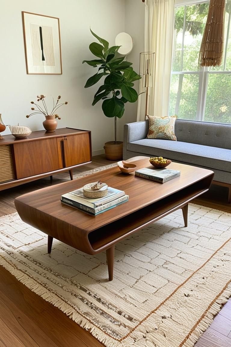 26 Large Coffee Tables That Make a Statement - 11. Mid-Century Modern Table 1