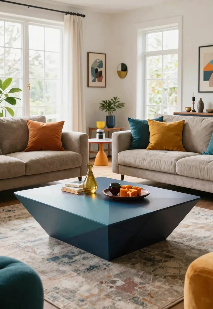 26 Large Coffee Tables That Make a Statement - 15. Geometric Coffee Table 1