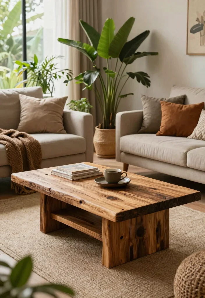26 Large Coffee Tables That Make a Statement - 17. Eco-Friendly Coffee Table 1