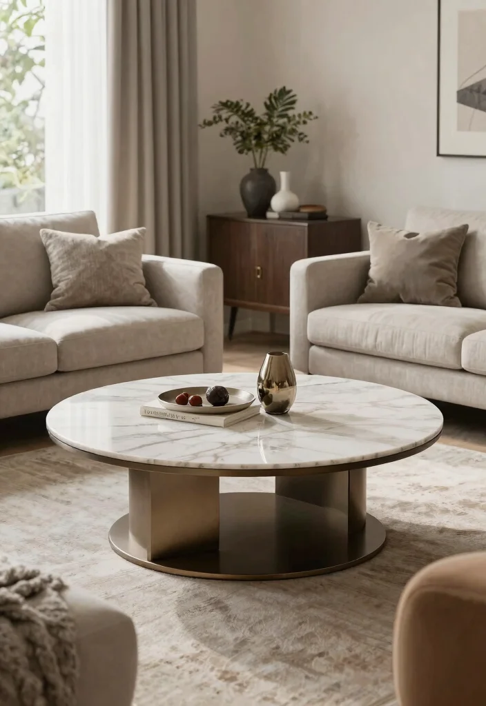 26 Large Coffee Tables That Make a Statement - 18. Elegant Round Table 1