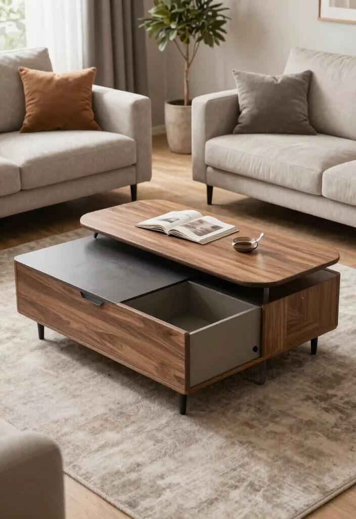 26 Large Coffee Tables That Make a Statement - 19. Functionally Multifaceted Table 1