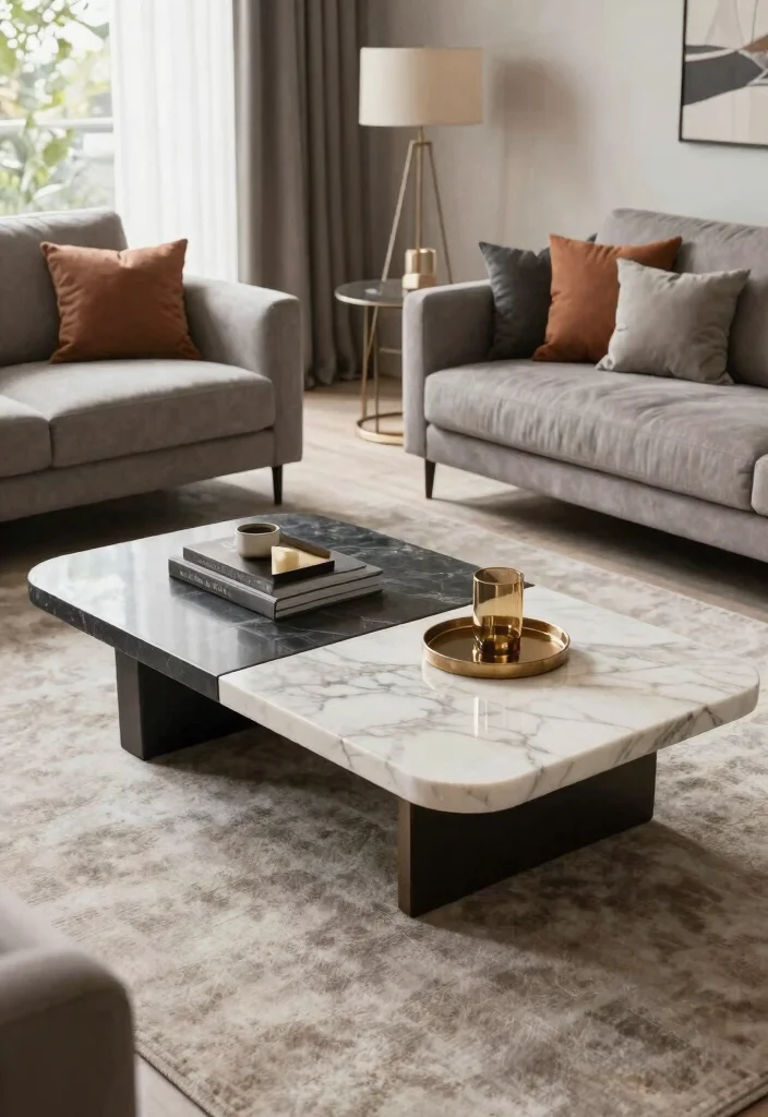 26 Large Coffee Tables That Make a Statement - 20. Contemporary Two-Tone Table 1