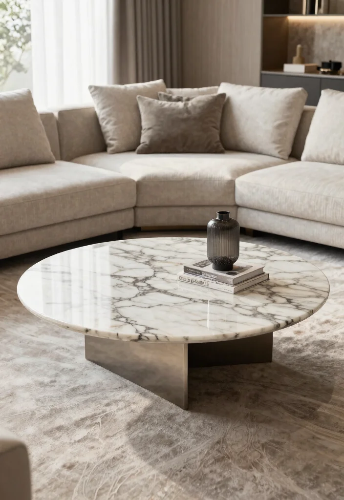 26 Large Coffee Tables That Make a Statement - 6. Statement Marble Table 1