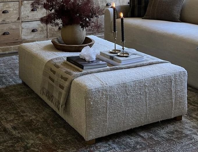 26 Large Coffee Tables That Make a Statement - 9. Oversized Ottoman Coffee Table 1
