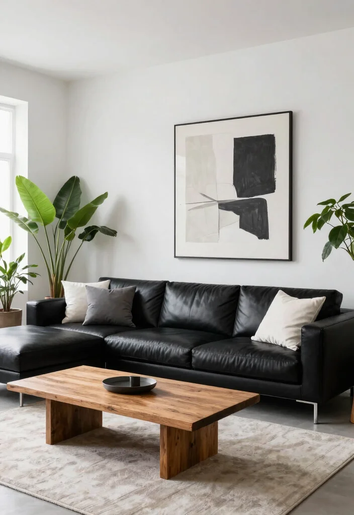 26 Leather Sectional Ideas for a Luxe Living Room - 1. Minimalist Marvel 1