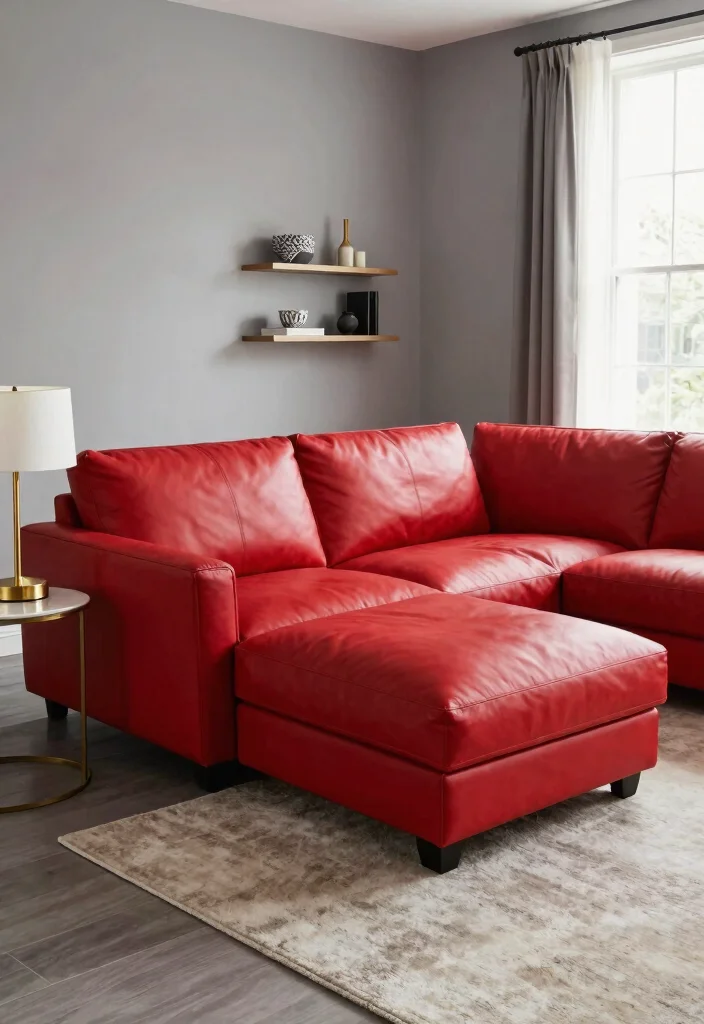 26 Leather Sectional Ideas for a Luxe Living Room - 3. Bold and Beautiful 1