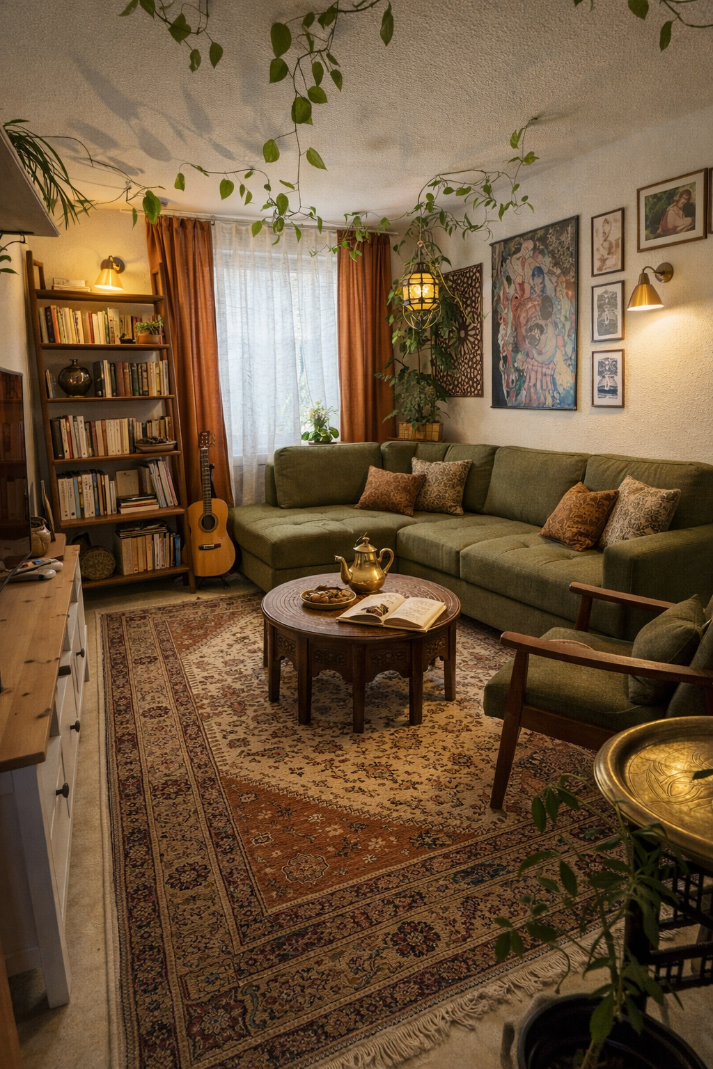26 Leather Sectional Ideas for a Luxe Living Room - 8. Luxe Bohemian 1